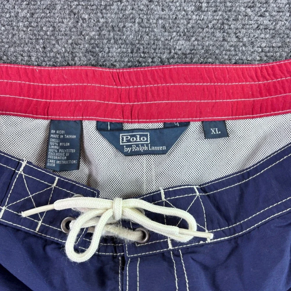Polo Ralph Lauren Swim Trunks Mens XL Navy Blue Cargo Mesh Lined Board Shorts